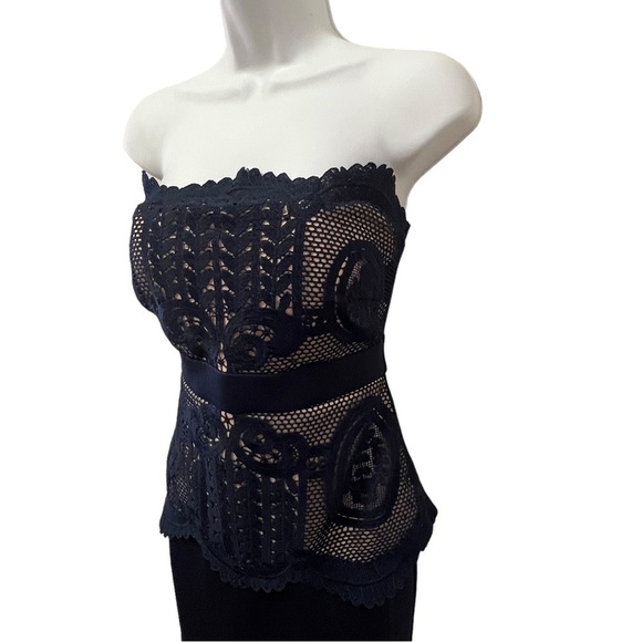 ENTRY Women’s Strapless Lace Overlay Peplum Dress, Size Medium - Picture 7 of 15